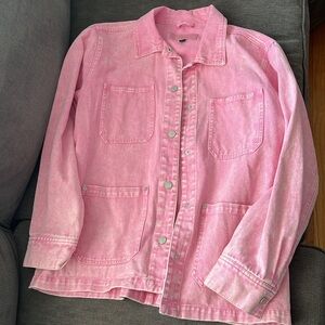 BLANK NYC pink acid wash oversize jacket size large